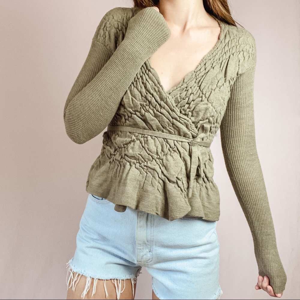 Anthropologie Sparrow Wool Sweater Wrap Around - Picture 2 of 6